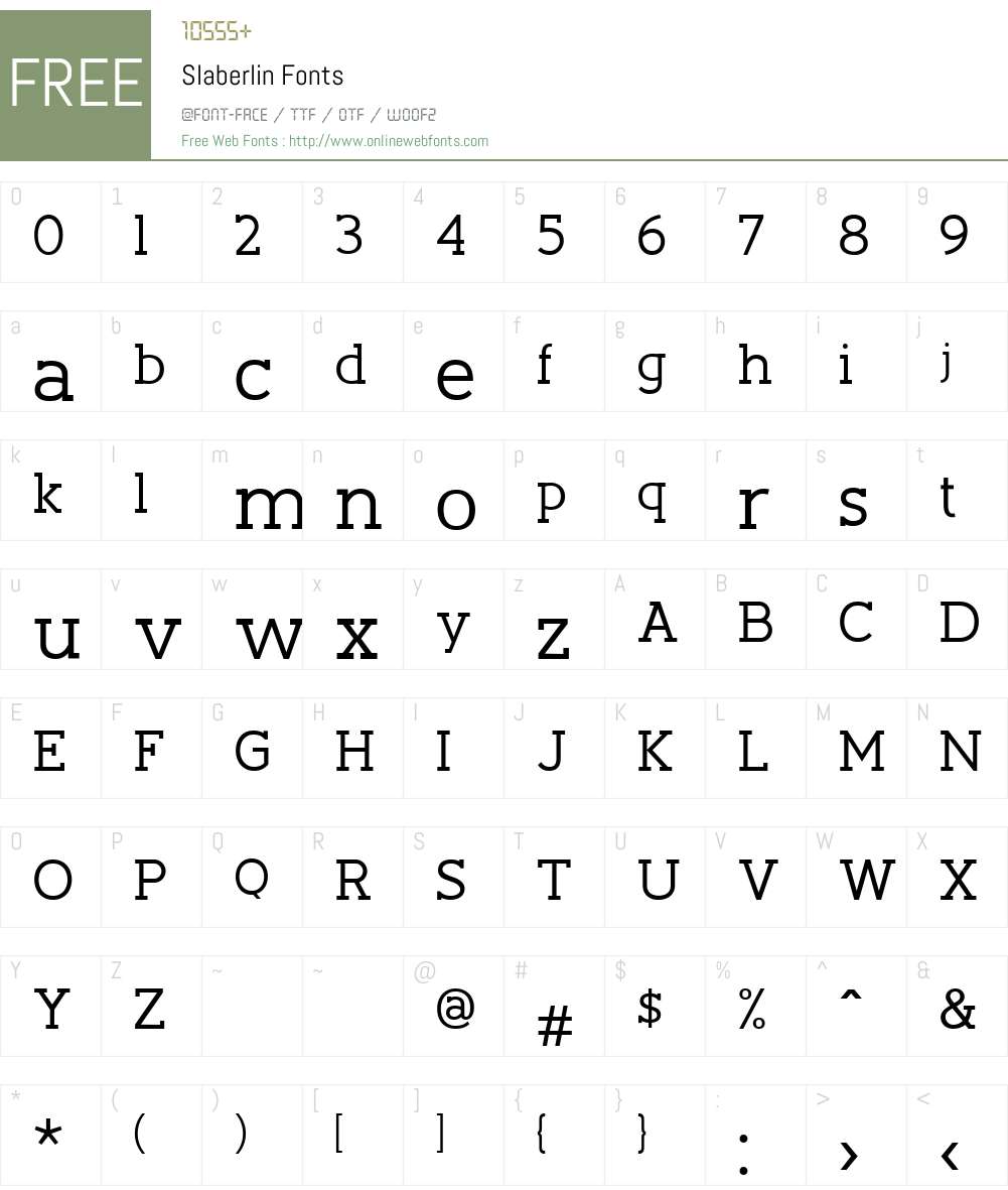 Slaberlin Font Screenshots