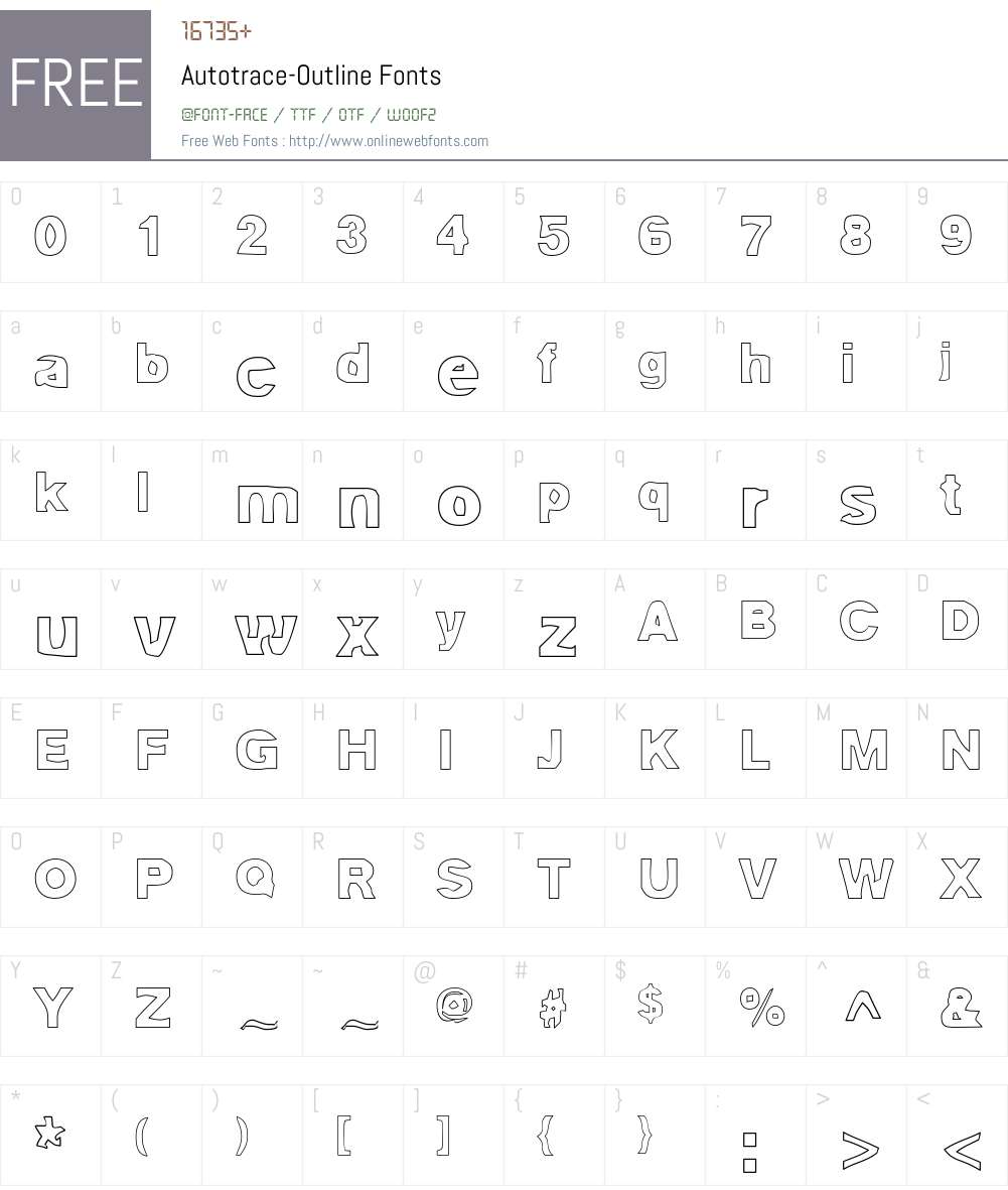 Autotrace Font Screenshots