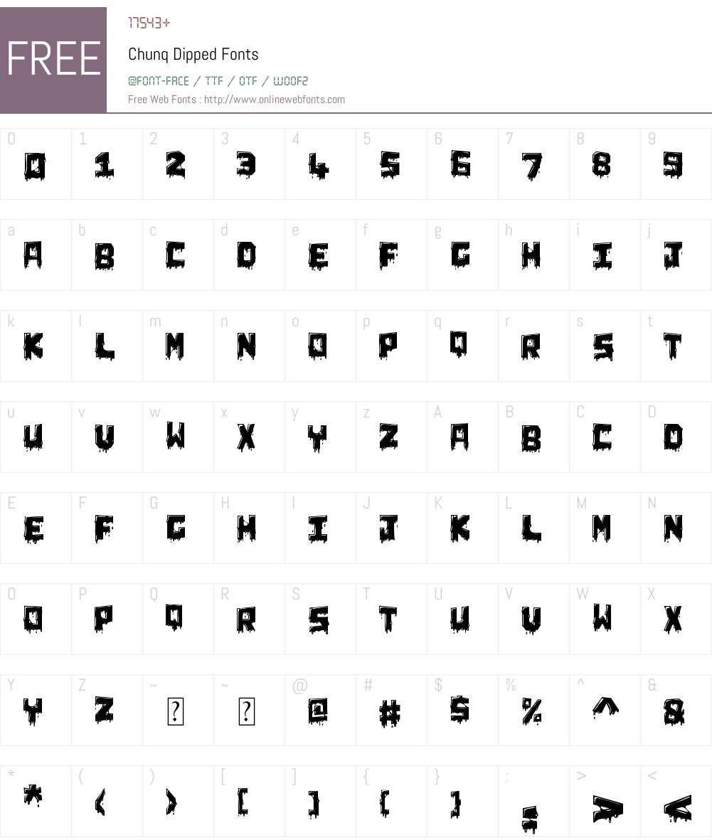 Chunq Dipped Font Screenshots