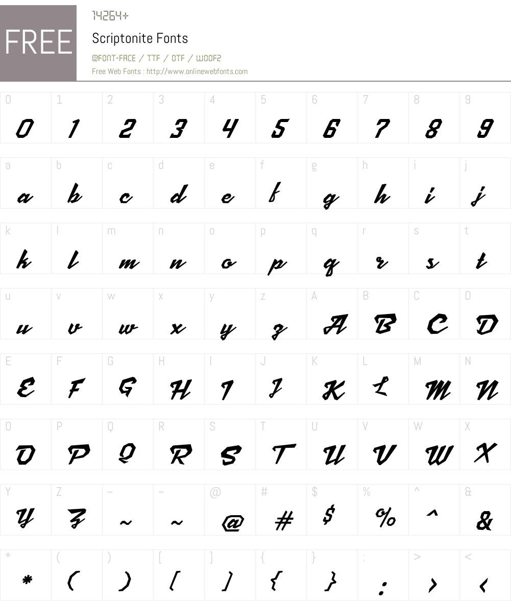 Scriptonite Font Screenshots