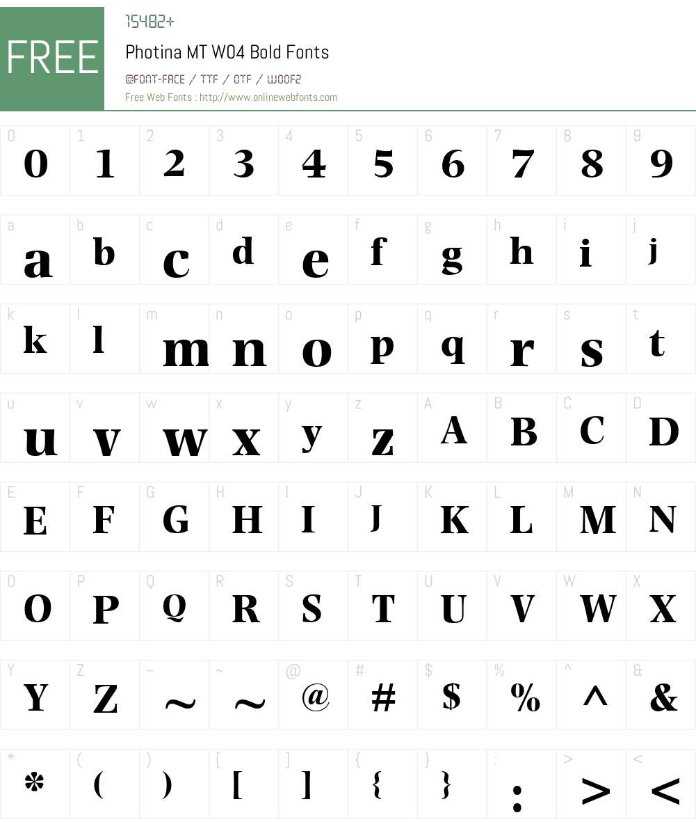 Photina Font Screenshots