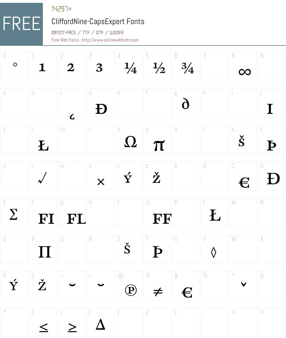 CliffordNine Font Screenshots