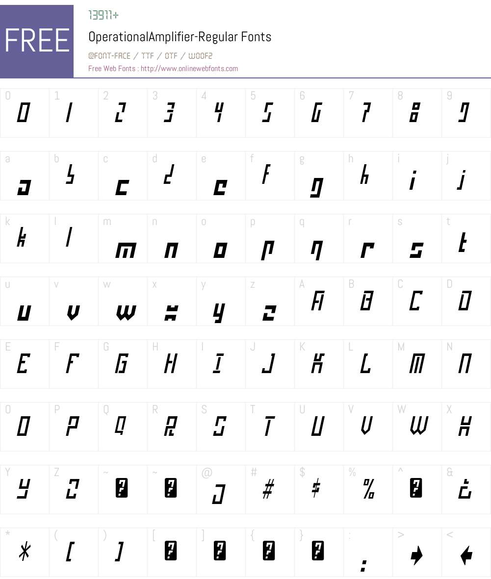 Operational Amplifier Font Screenshots