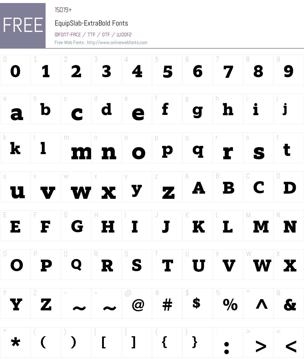 EquipSlab-ExtraBold Font Screenshots