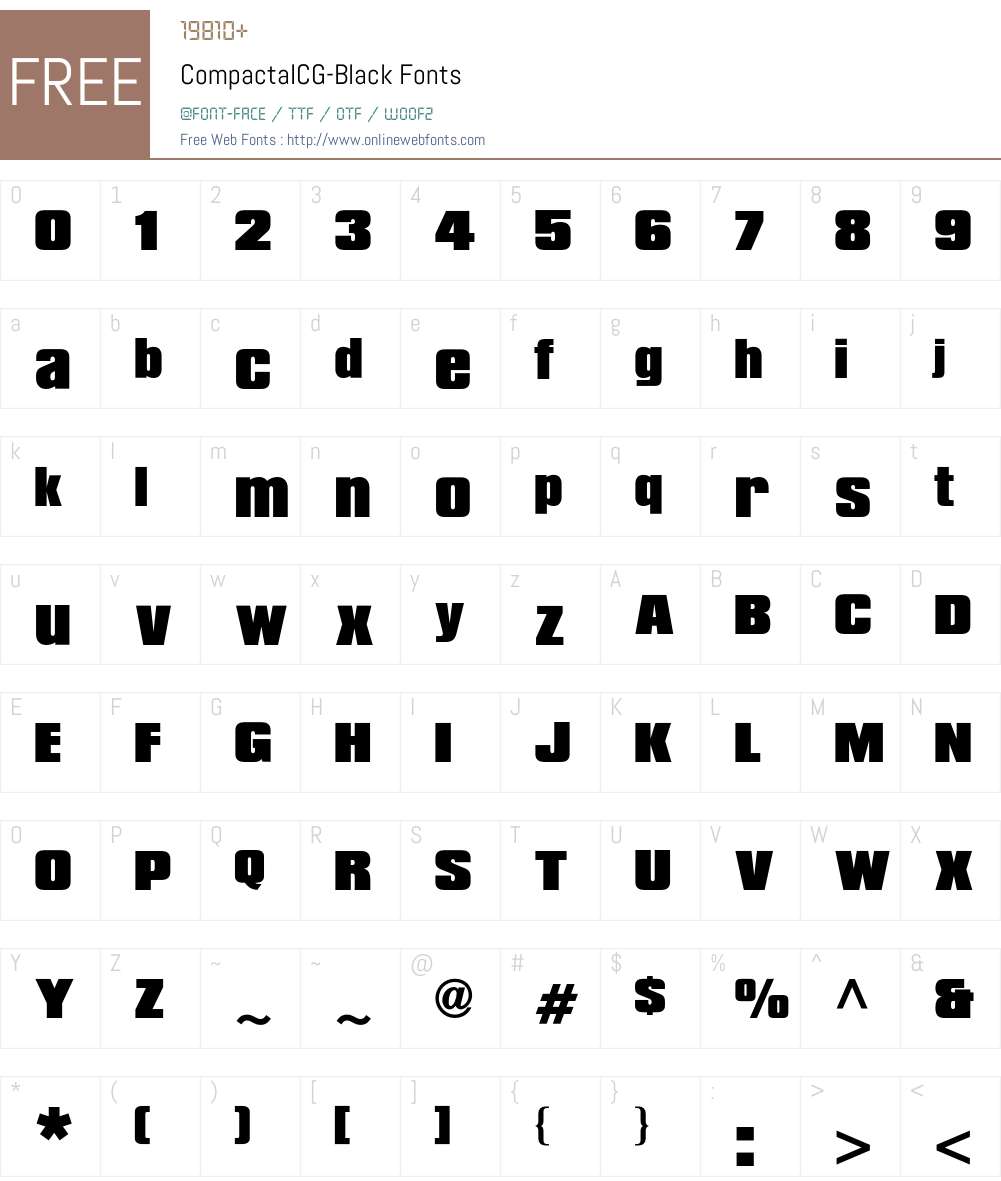 CompactaICG Font Screenshots