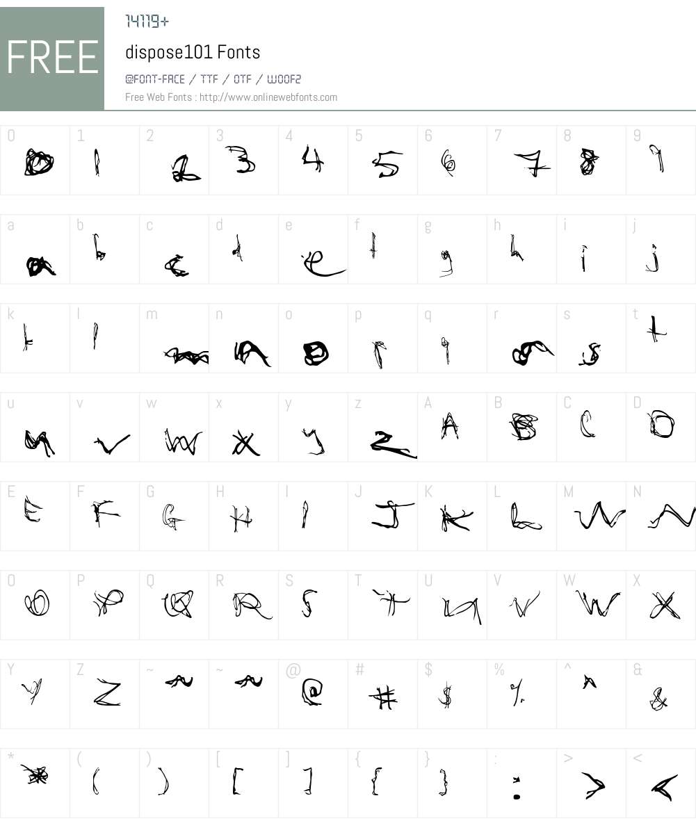 dispose101 Font Screenshots