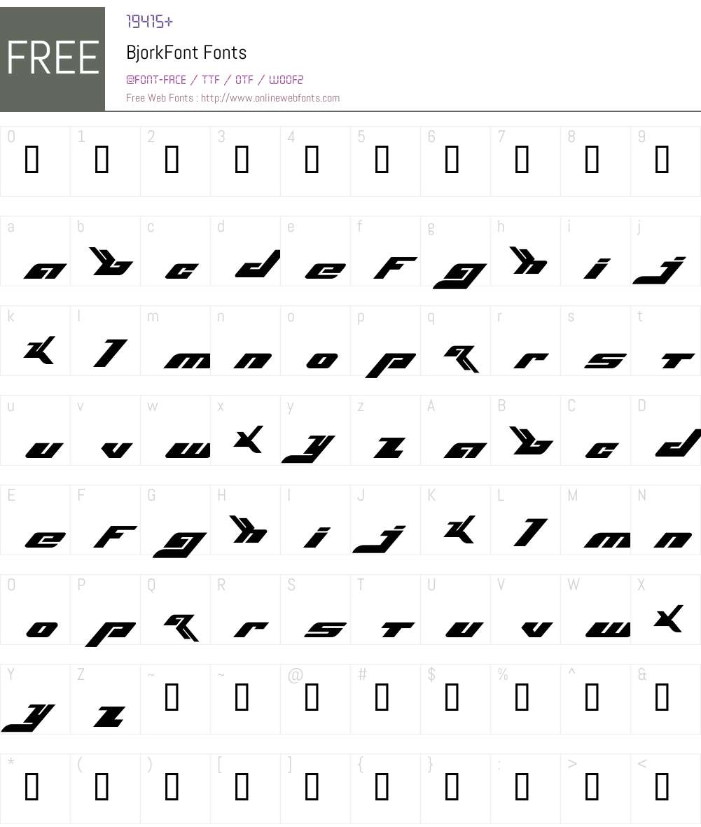 BjorkFont Font Screenshots