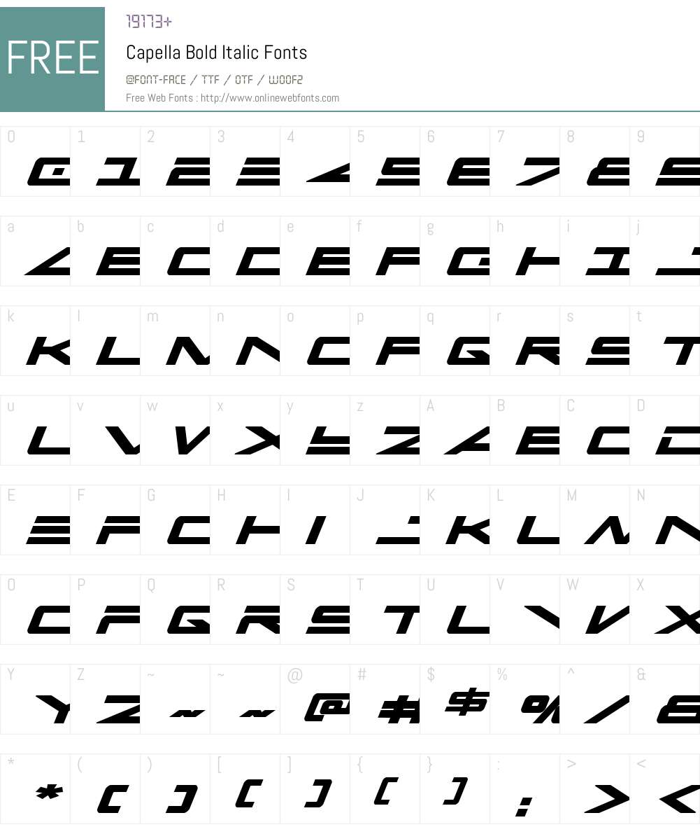 Capella Bold Italic Font Screenshots