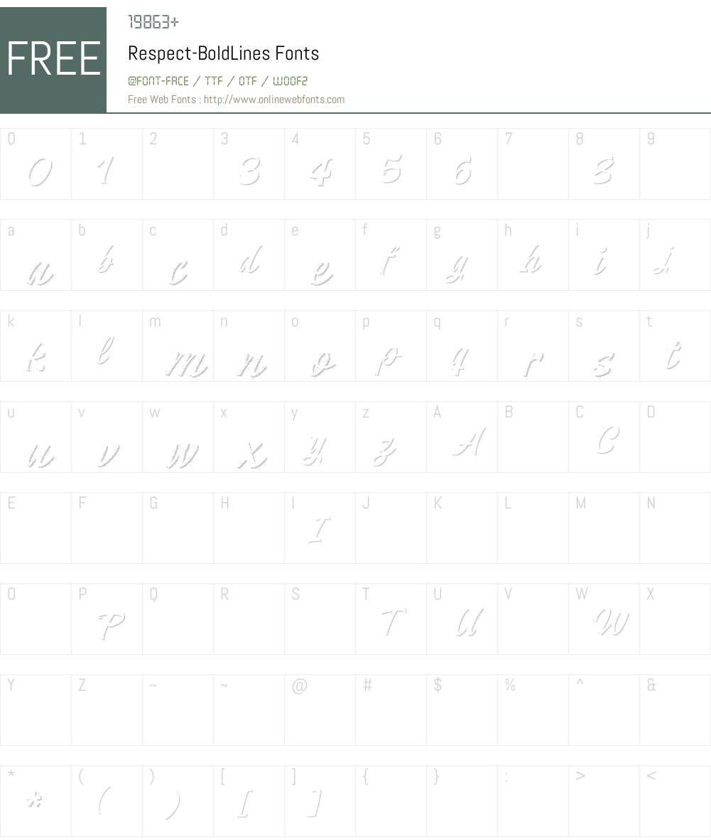 Respect-BoldLines Font Screenshots