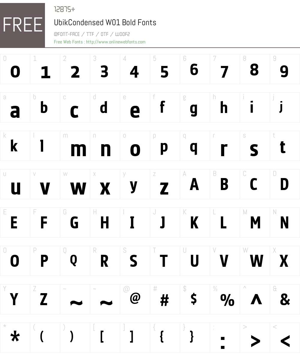 UbikCondensedW01-Bold Font Screenshots
