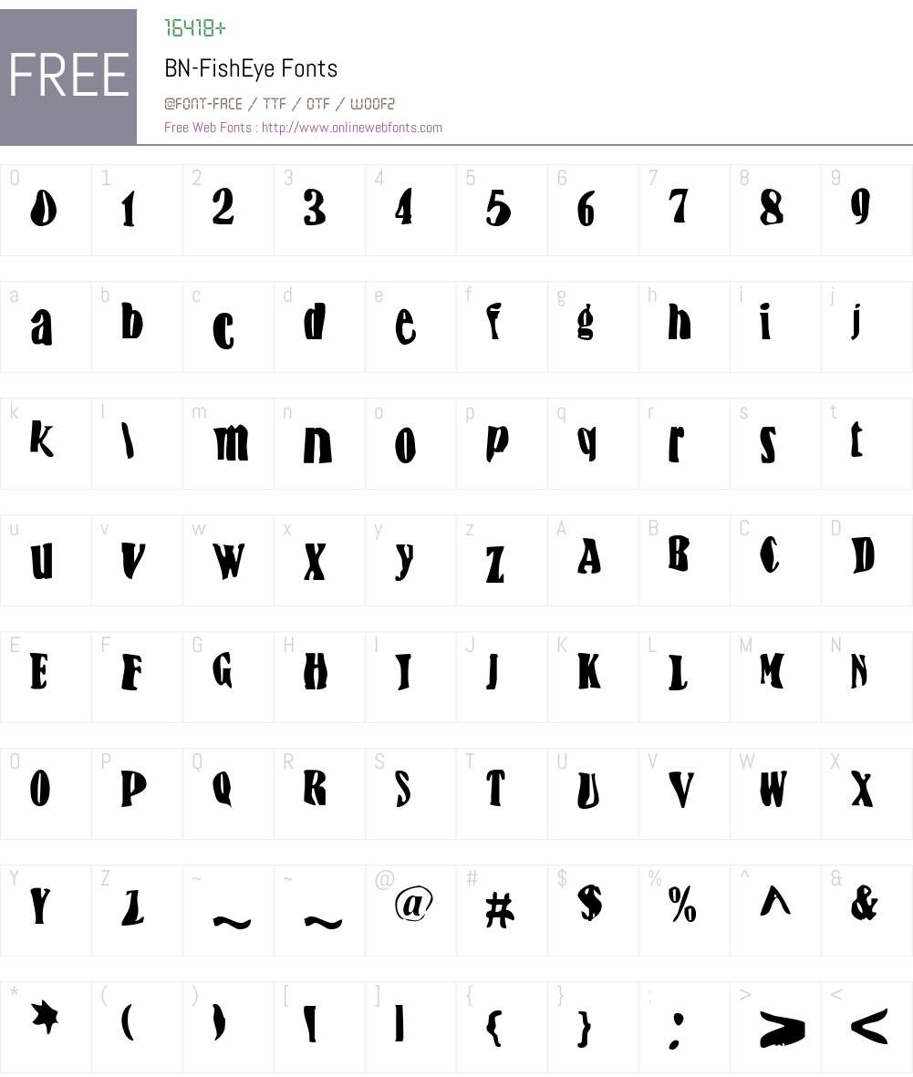 BN-FishEye Font Screenshots