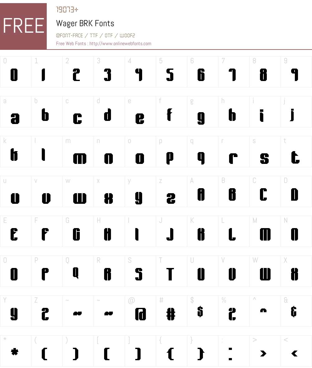 Wager BRK Font Screenshots