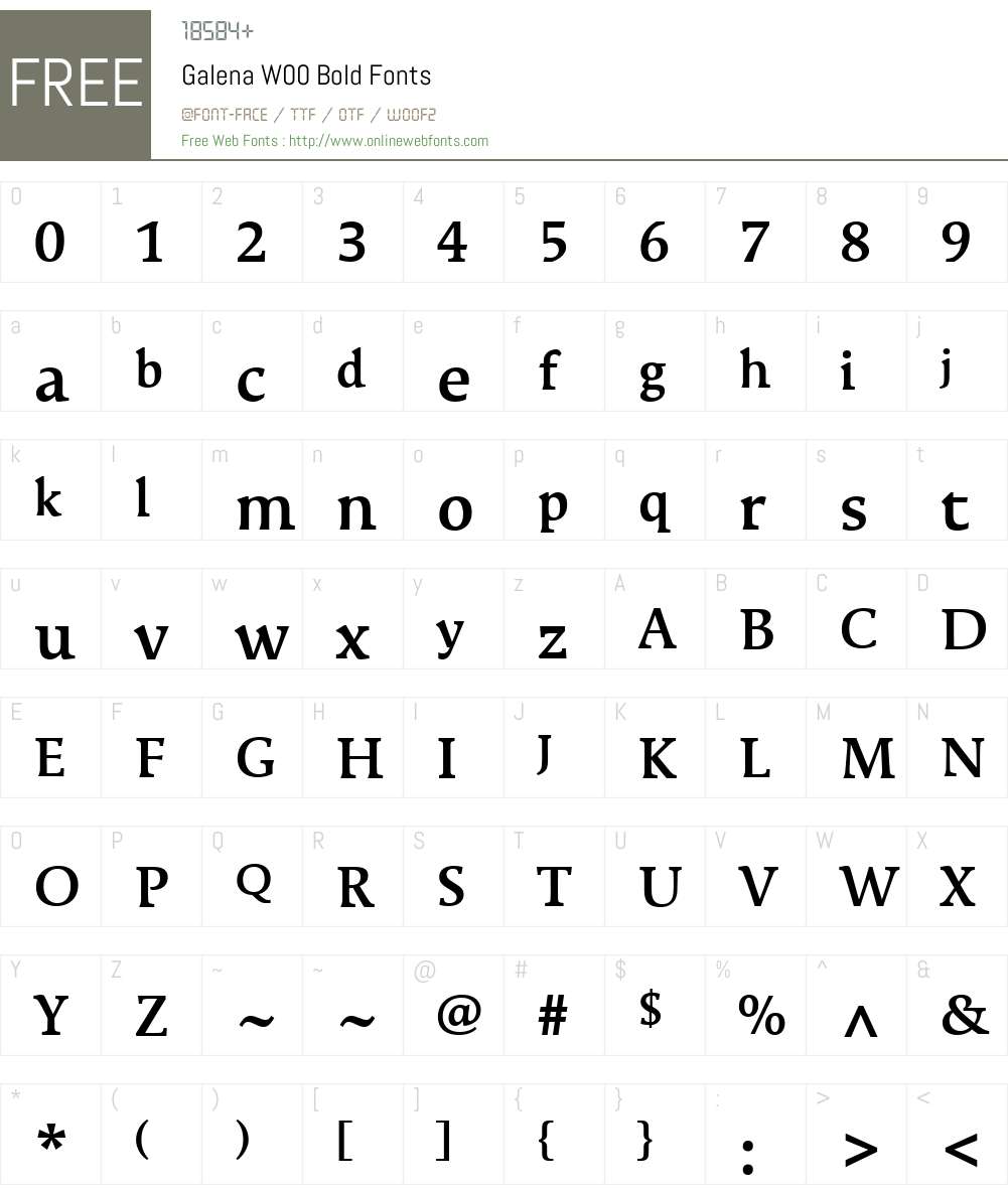 GalenaW00-Bold Font Screenshots