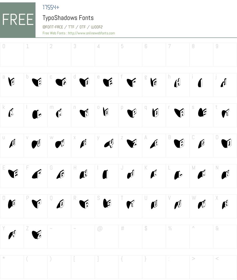 TypoShadows Font Screenshots