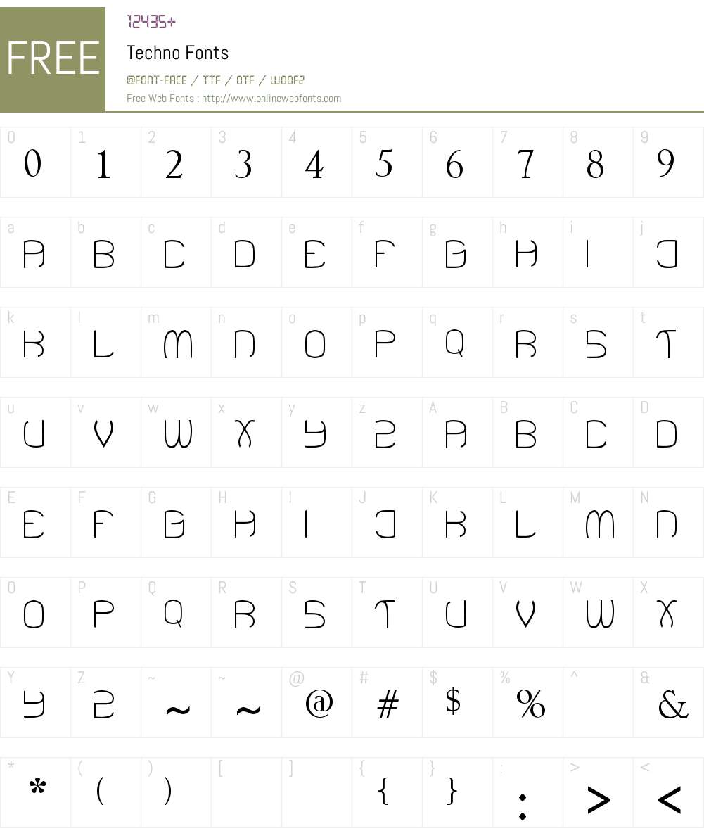 Techno Font Screenshots