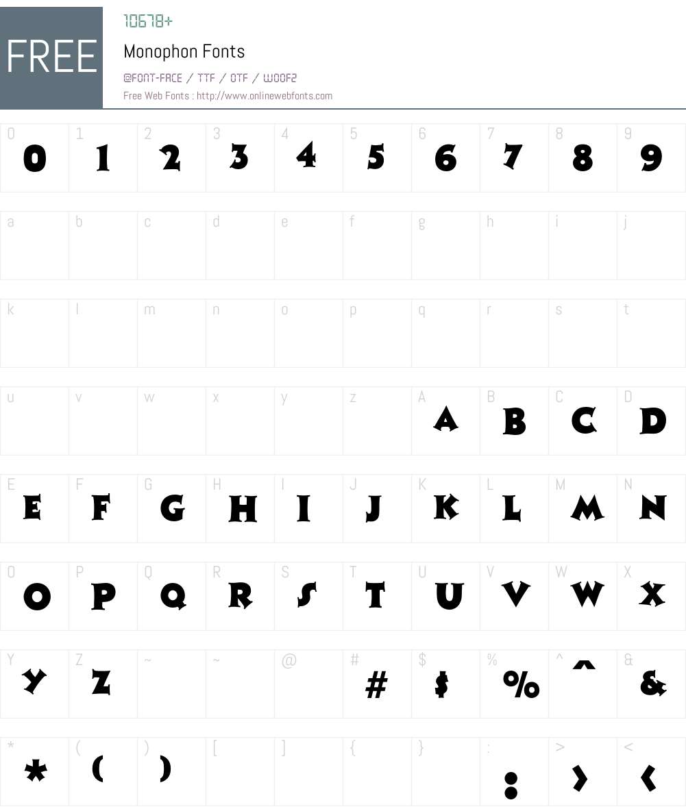 Monophon Font Screenshots