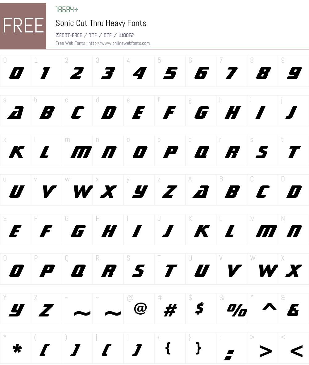 Sonic Cut Thru Font Screenshots