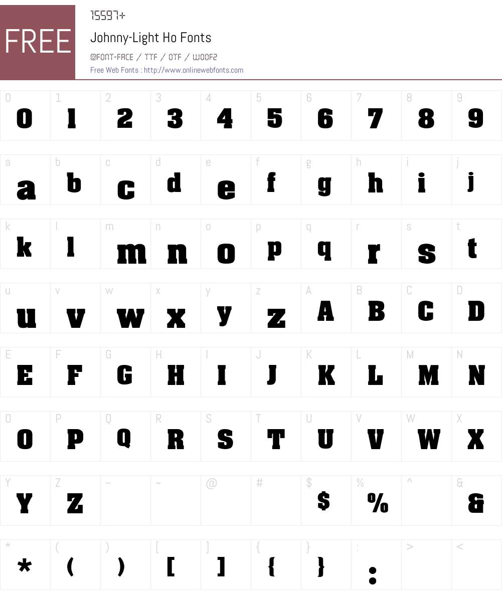 Johnny-Light Ho Font Screenshots