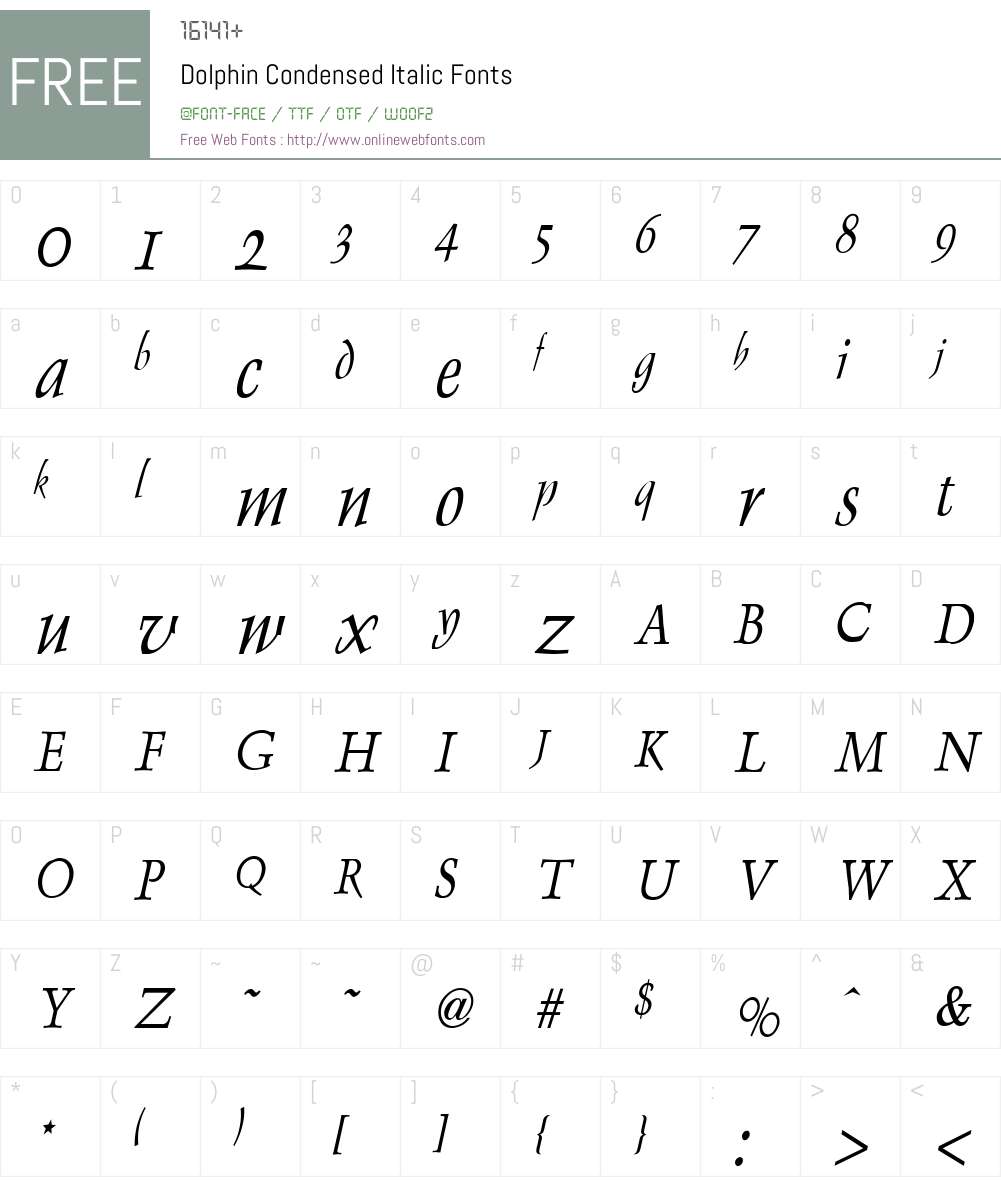 Dolphin Condensed Font Screenshots