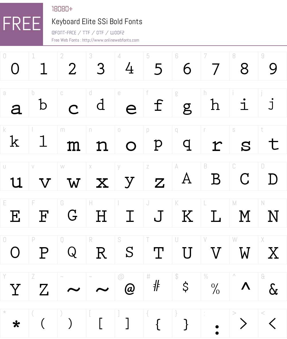 Keyboard Elite SSi Font Screenshots