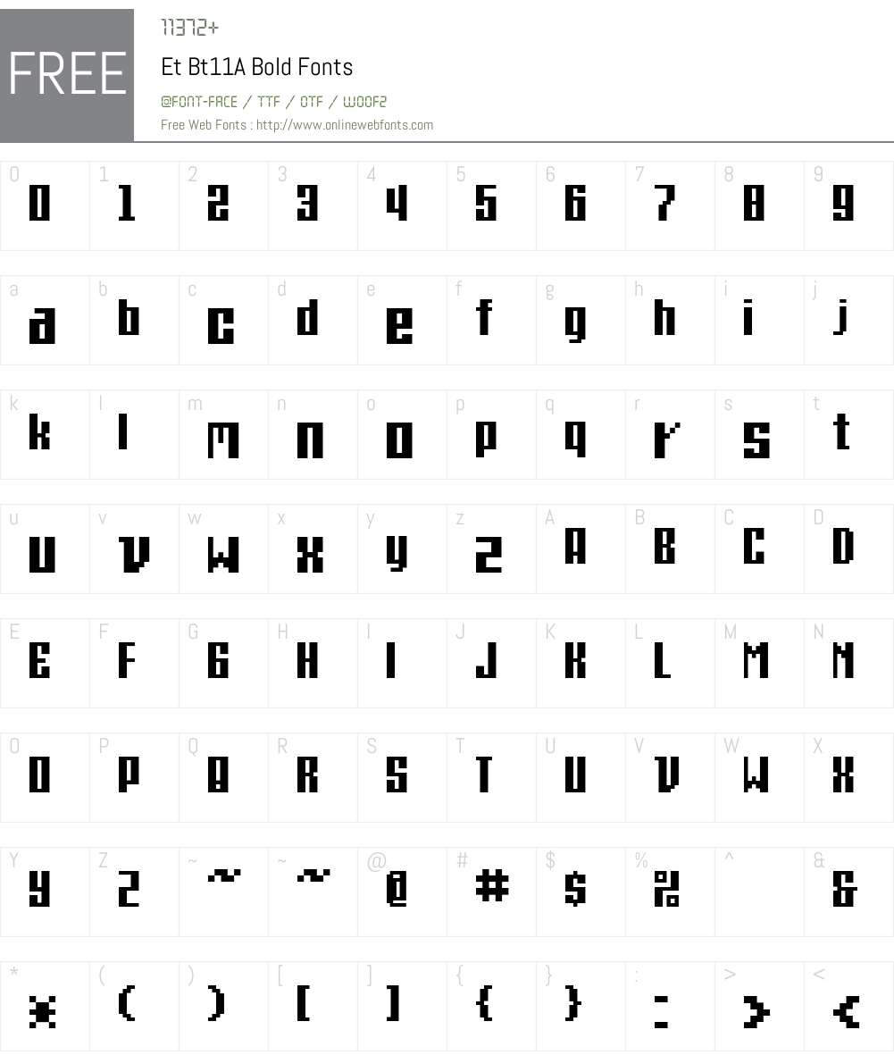 Et Bt11A Font Screenshots