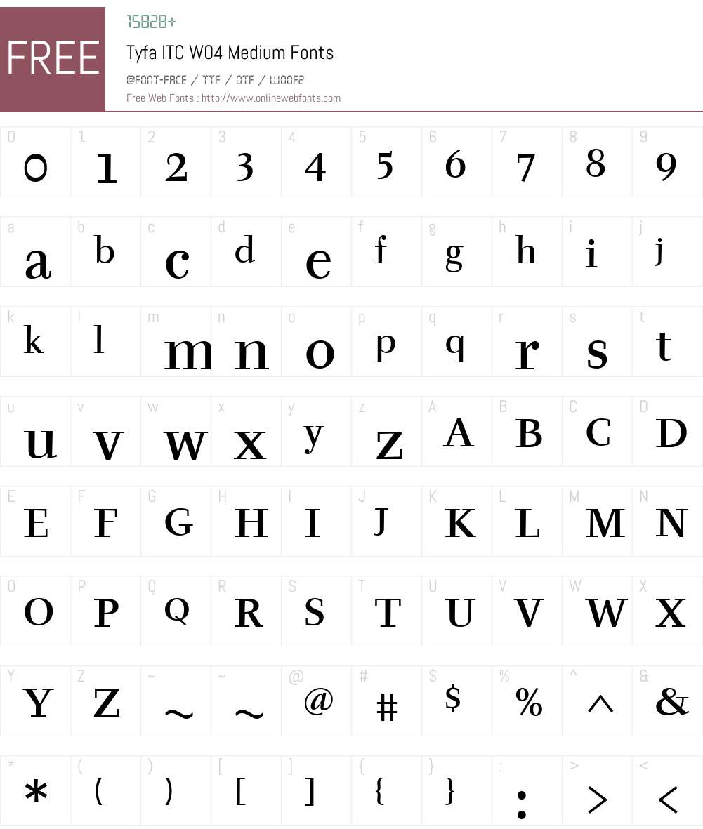 ITC Tyfa Font Screenshots