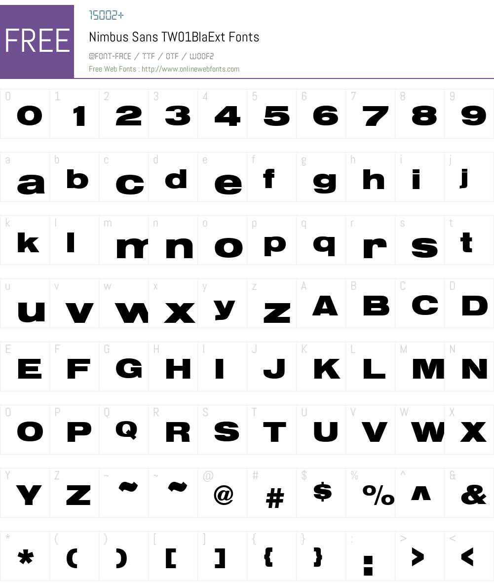 NimbusSanTW01BlaExt Font Screenshots