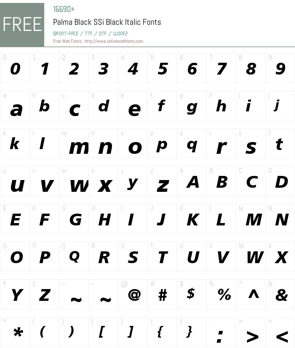 Palma Black SSi Font Screenshots
