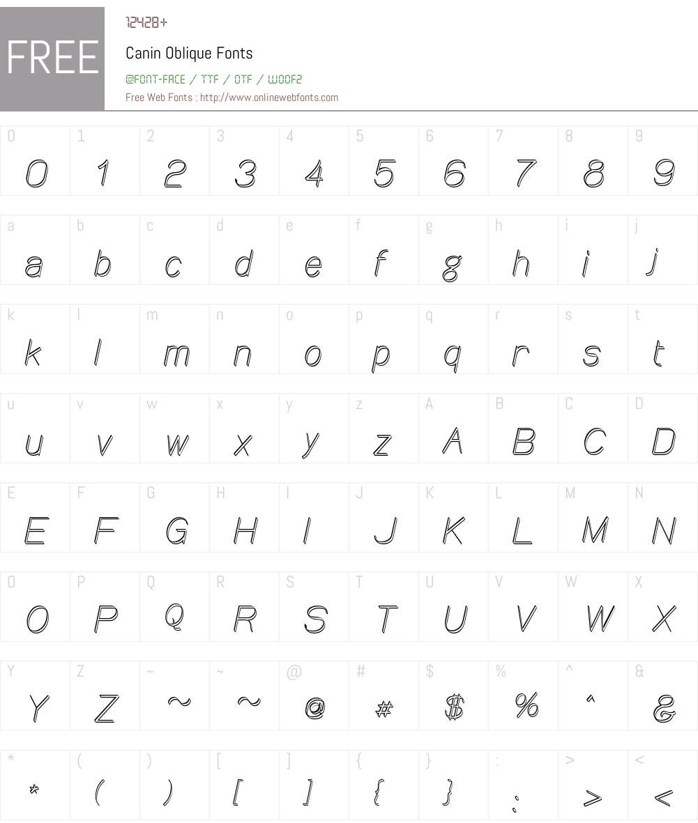 Canin Oblique Font Screenshots