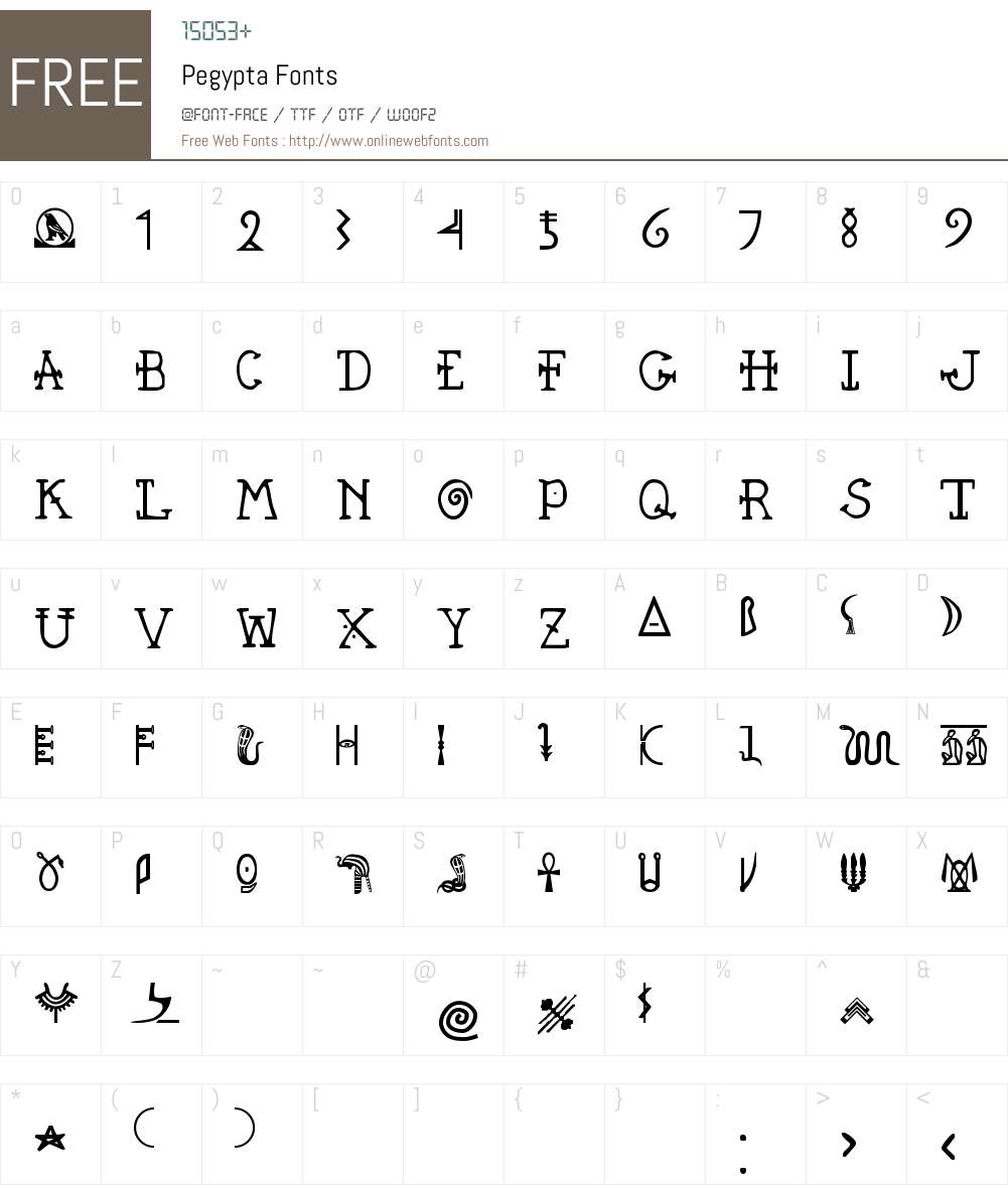 Pegypta Font Screenshots