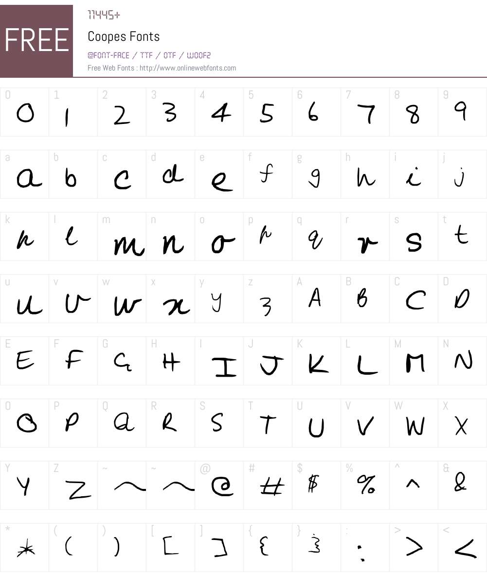 Coopes Font Screenshots