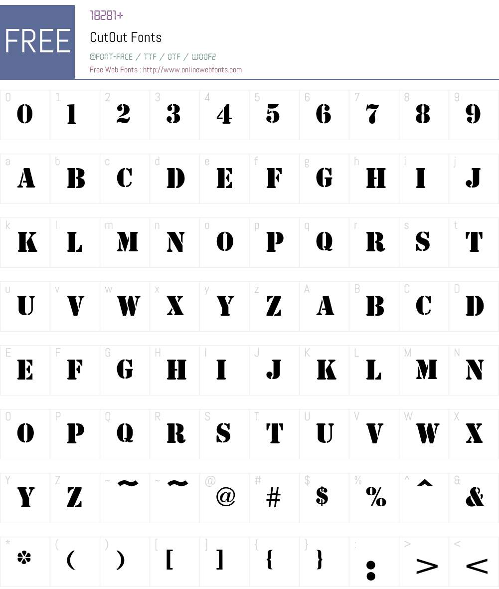 CutOut Font Screenshots