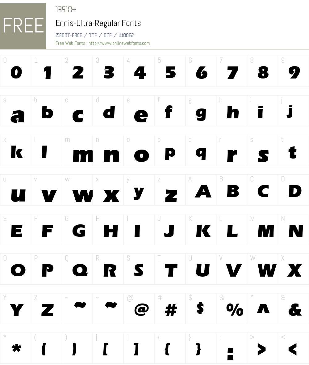 Ennis-Ultra Font Screenshots