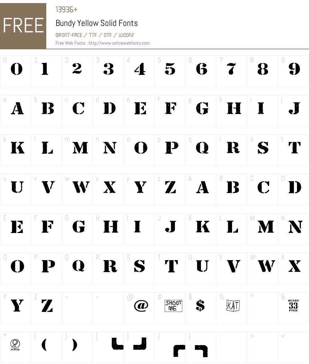 Bundy Yellow Font Screenshots