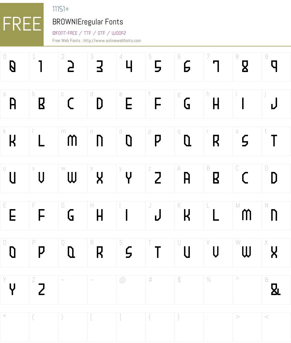BROWNIEregular Font Screenshots