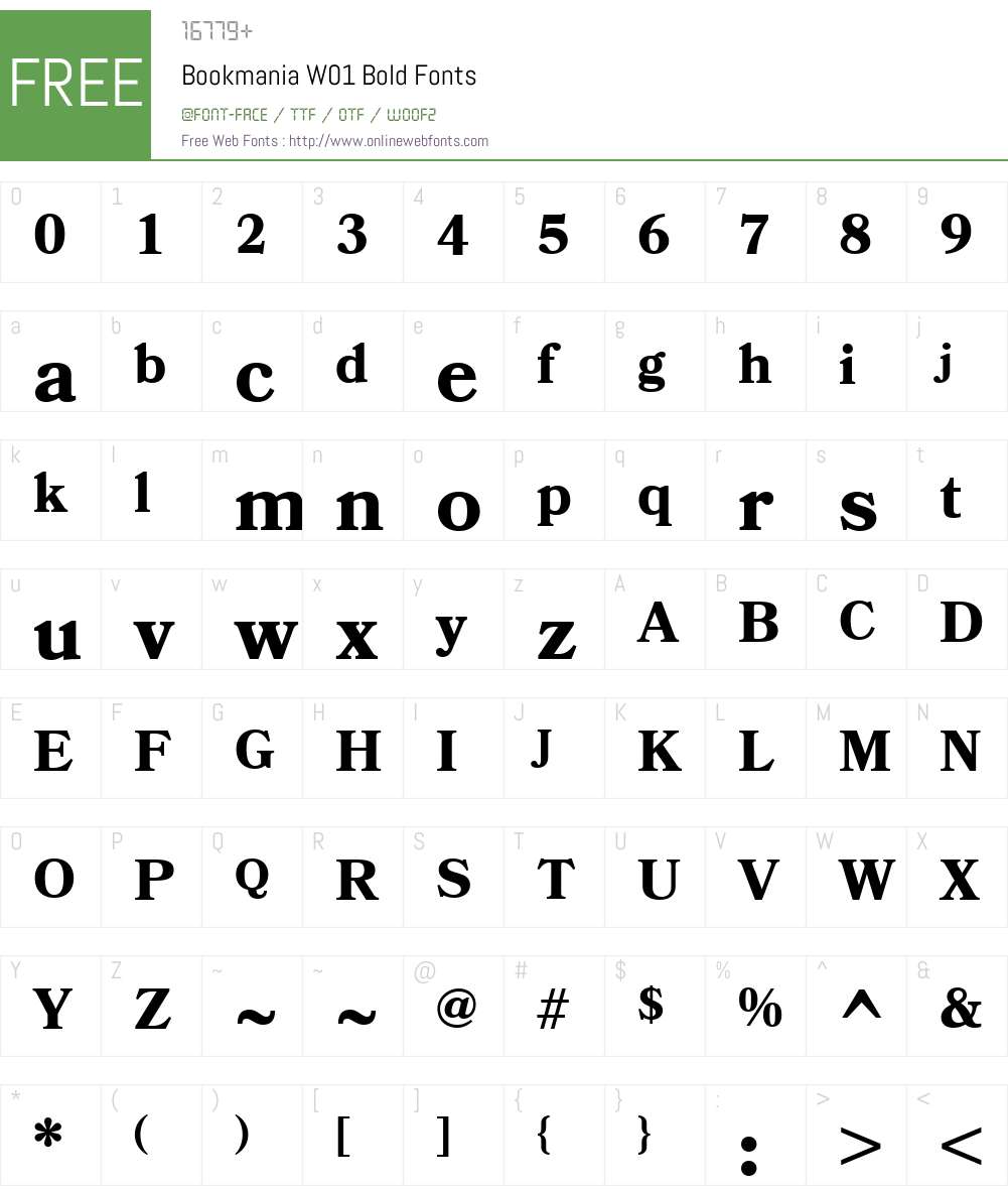 BookmaniaW01-Bold Font Screenshots