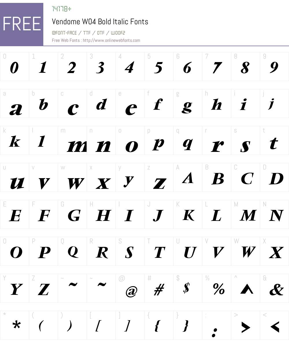 Vendome Font Screenshots