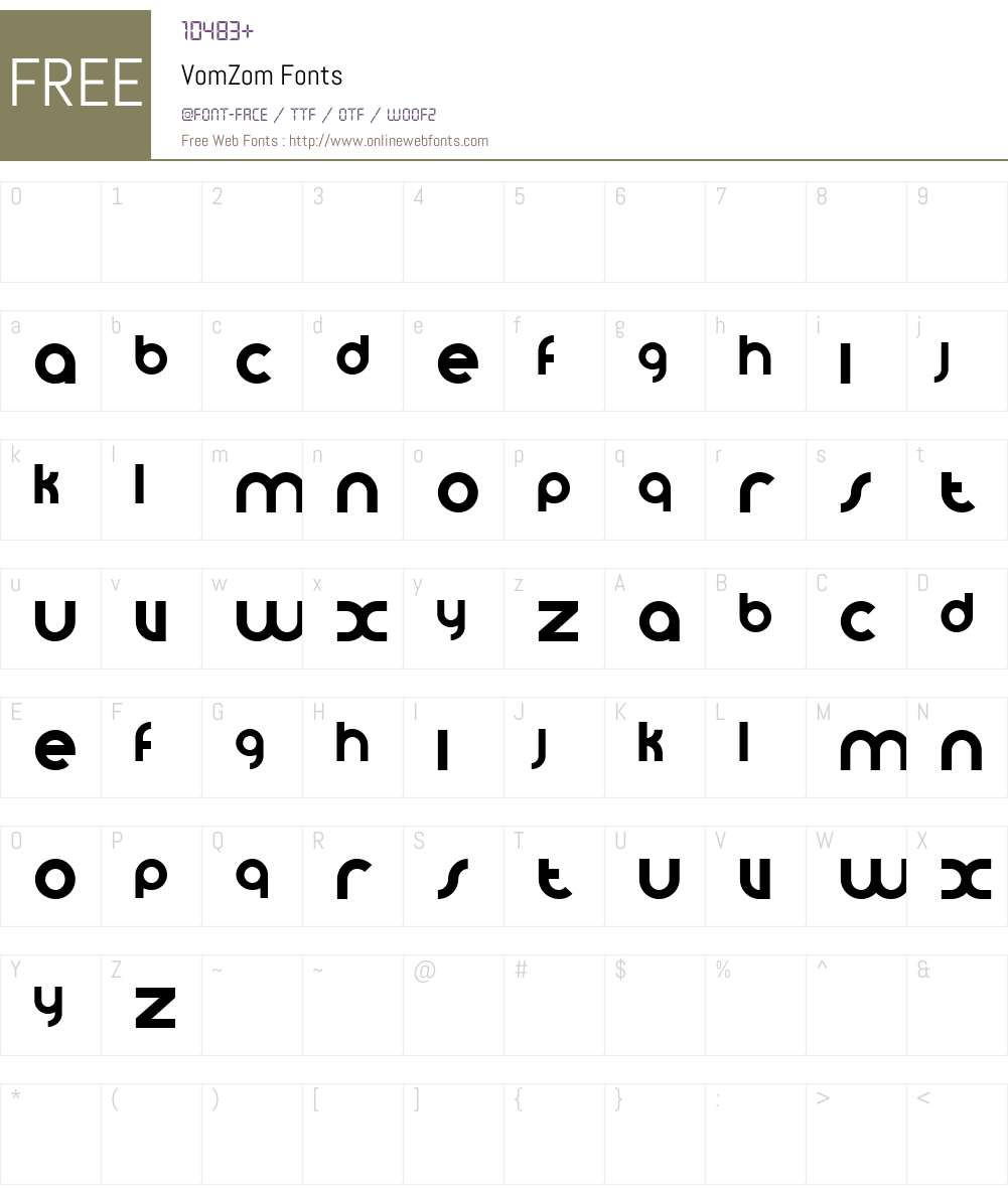 VomZom Font Screenshots