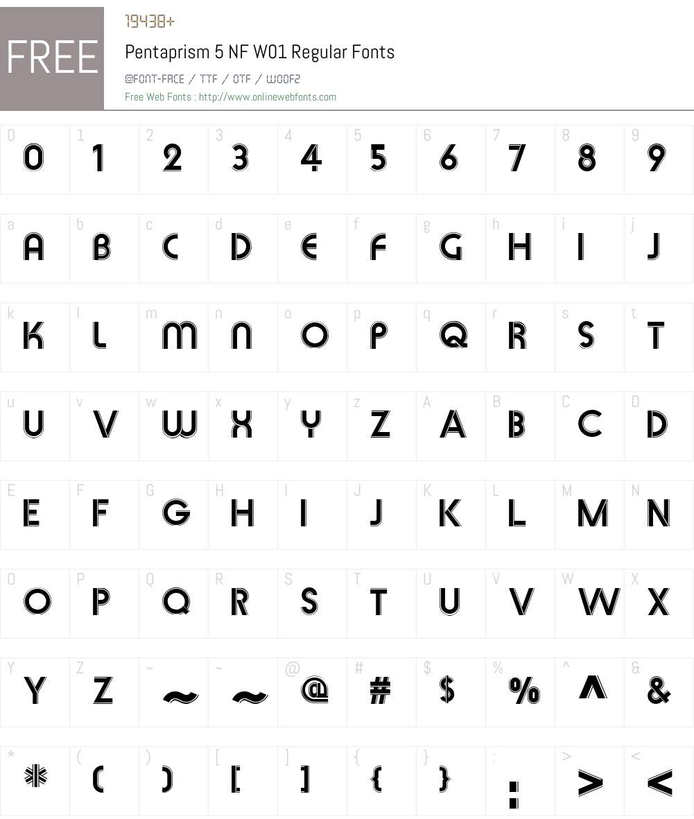 Pentaprism5NFW01-Regular Font Screenshots