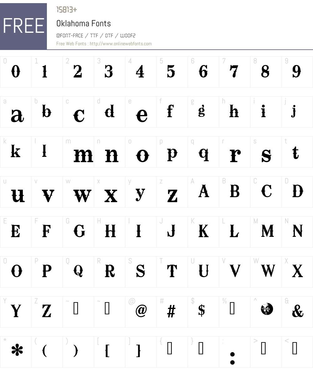 Oklahoma Font Screenshots