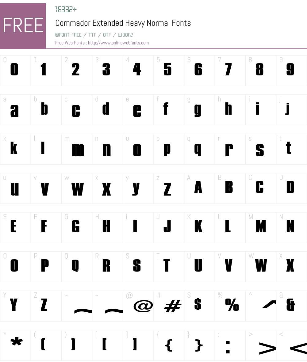 Commador Extended Heavy Font Screenshots