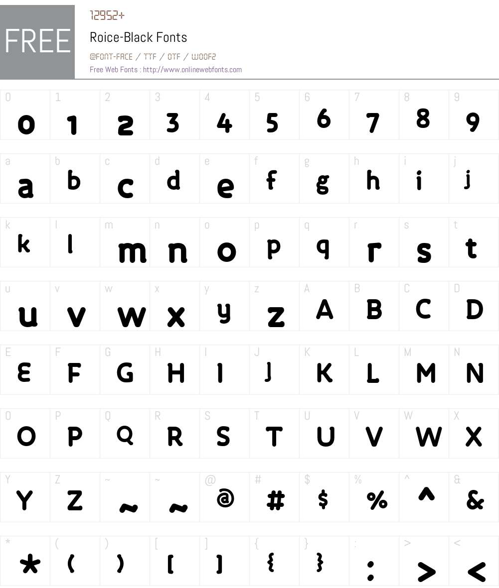 Roice-Black Font Screenshots