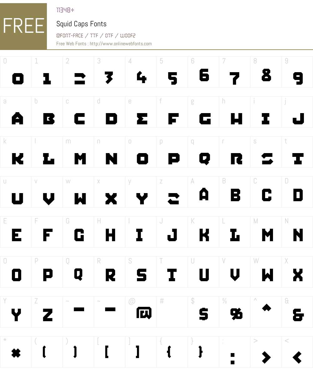 Squid Font Screenshots