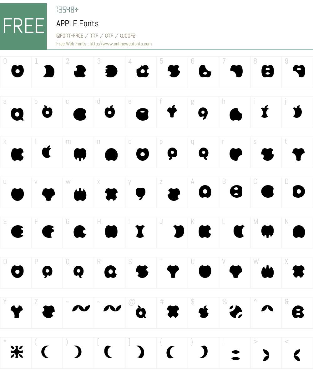 APPLE Font Screenshots