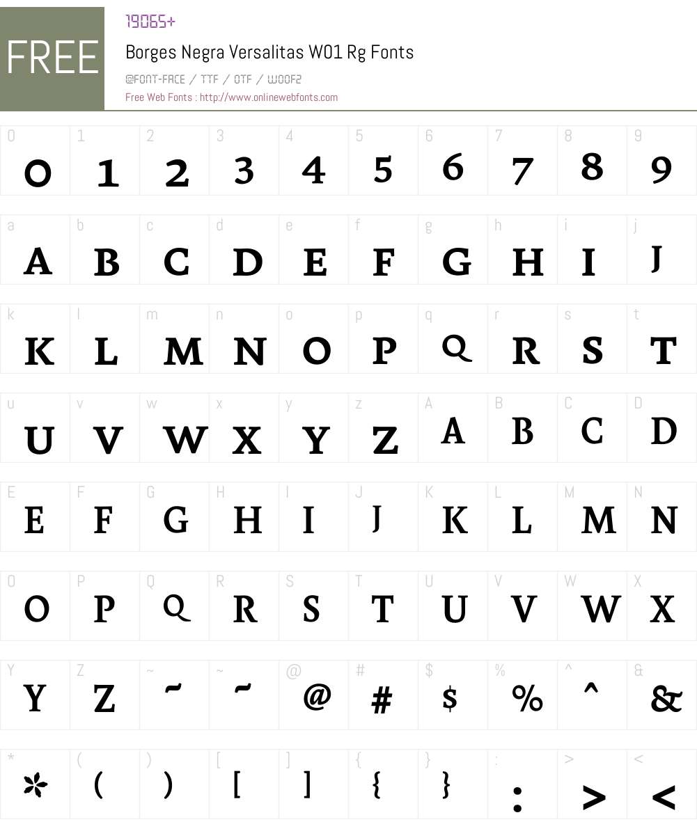 BorgesNegraVersalitasW01 Font Screenshots