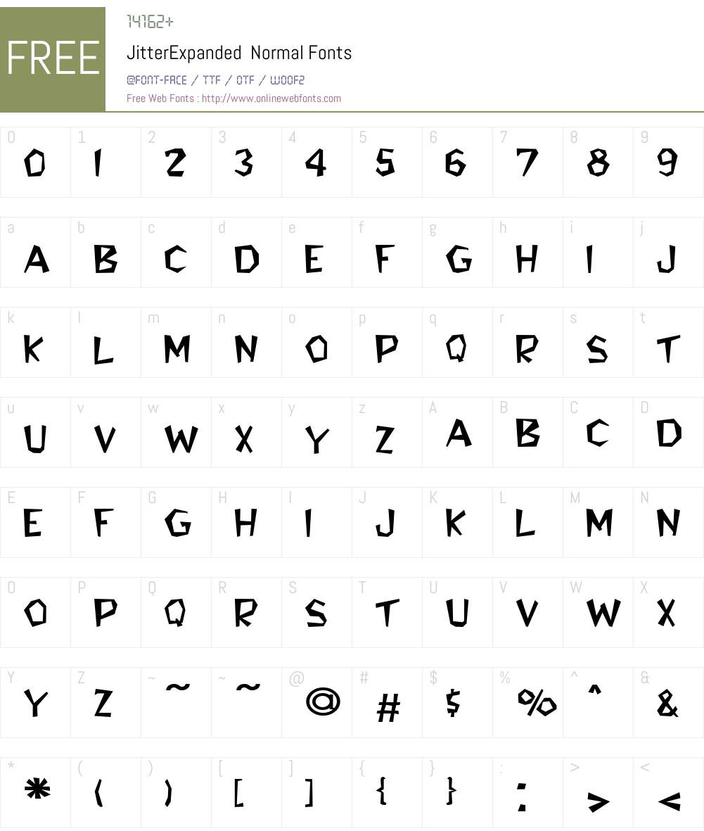JitterExpanded Font Screenshots