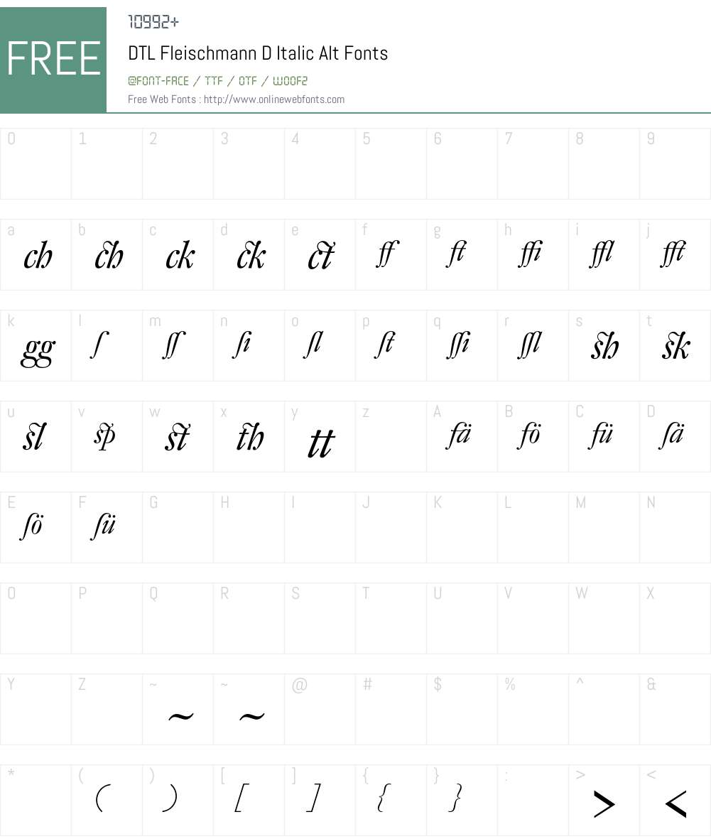 DTL Fleischmann Font Screenshots
