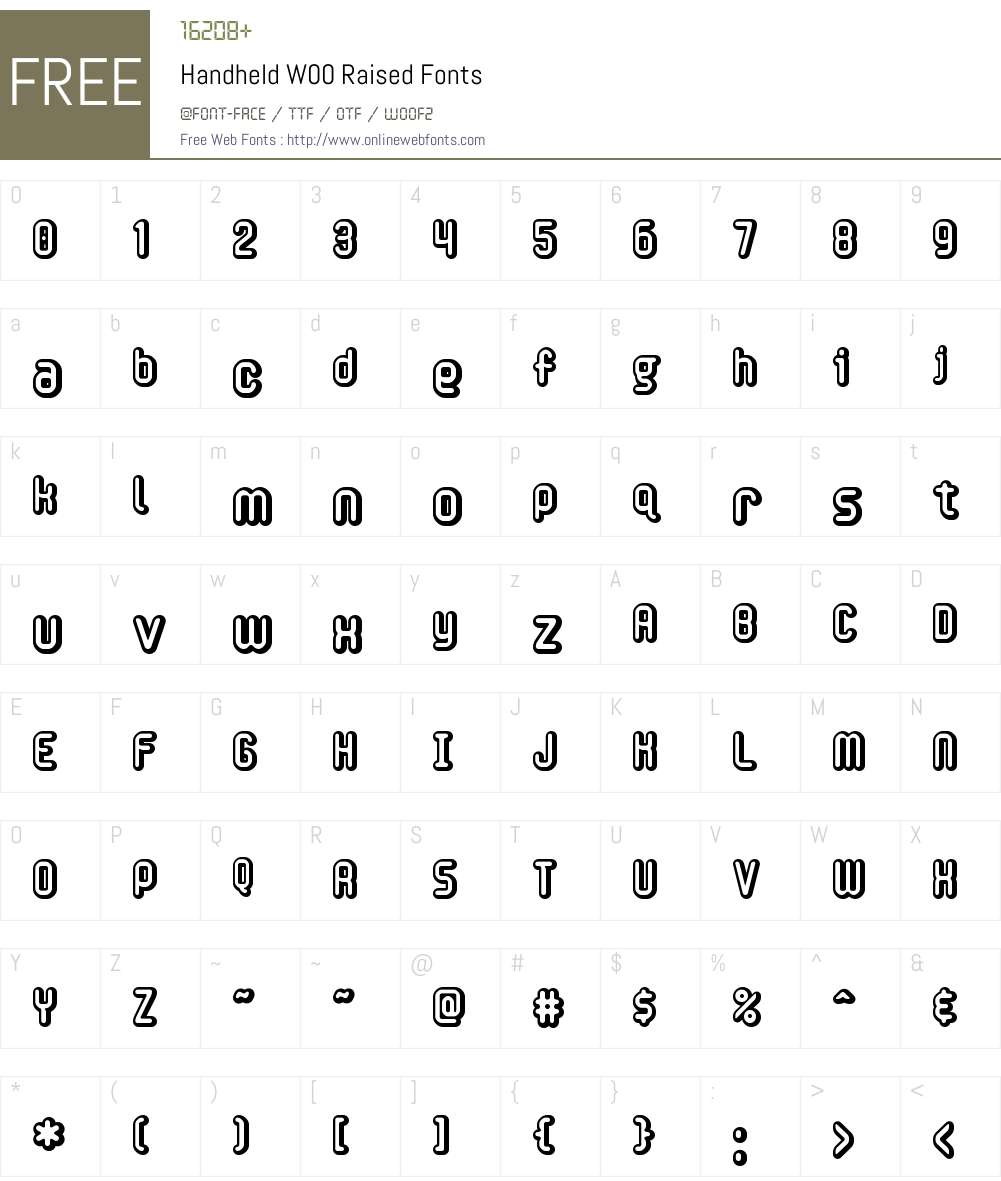 HandheldW00-Raised Font Screenshots