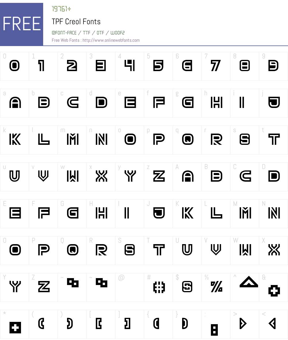TPF Creol Font Screenshots