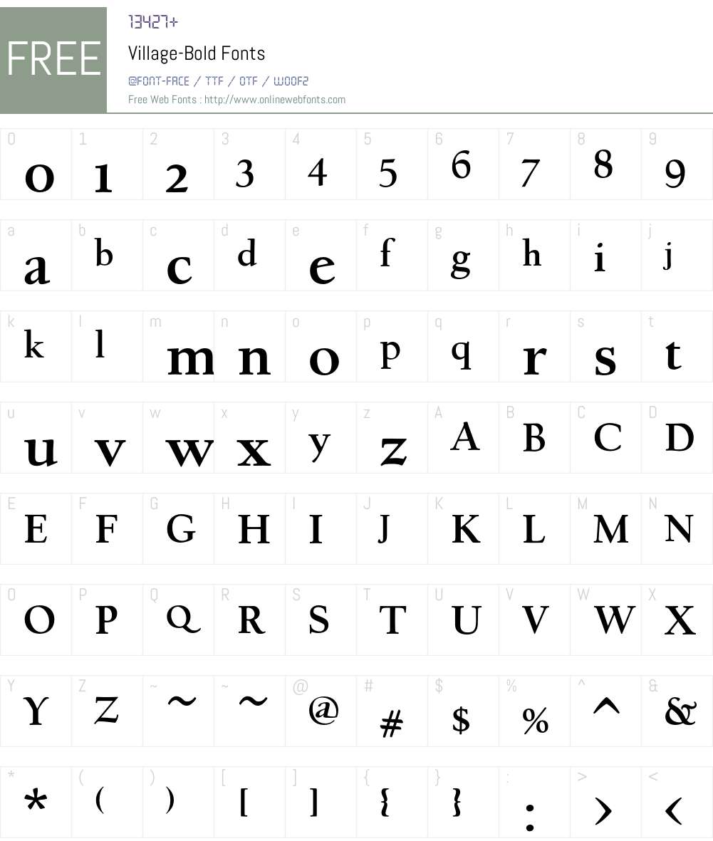 Village Font Screenshots